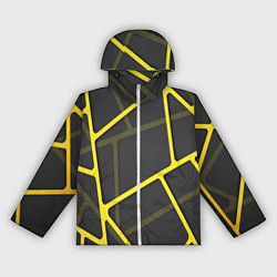 Ветровка с капюшоном женская Желтая сетка, цвет: 3D-белый