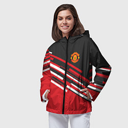 Ветровка с капюшоном женская Man UTD FC: Sport Line 2018, цвет: 3D-черный — фото 2