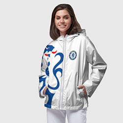 Ветровка с капюшоном женская FC Chelsea: White Lion, цвет: 3D-белый — фото 2