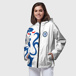 Ветровка с капюшоном женская FC Chelsea: White Lion, цвет: 3D-черный — фото 2