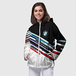 Ветровка с капюшоном женская BMW BRAND COLOR БМВ, цвет: 3D-белый — фото 2