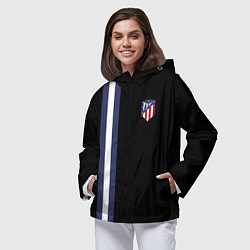 Ветровка с капюшоном женская FC Atletico Madrid: Blue Line, цвет: 3D-черный — фото 2