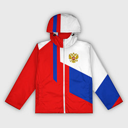 Ветровка с капюшоном женская Russia: Geometry Tricolor, цвет: 3D-белый