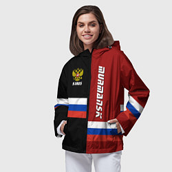 Ветровка с капюшоном женская Murmansk, Russia, цвет: 3D-черный — фото 2