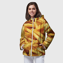 Ветровка с капюшоном женская Картофель фри, цвет: 3D-белый — фото 2