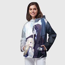 Ветровка с капюшоном женская Ангел кровопролития, цвет: 3D-белый — фото 2