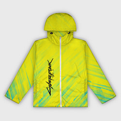 Ветровка с капюшоном женская Cyberpunk 2077: Yellow, цвет: 3D-белый