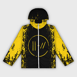 Ветровка с капюшоном женская 21 Pilots: Yellow & Black, цвет: 3D-белый