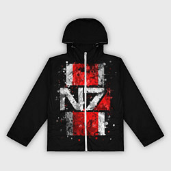 Ветровка с капюшоном женская Mass Effect N7, цвет: 3D-белый