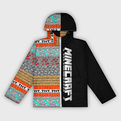 Ветровка с капюшоном женская Minecraft Blocks, цвет: 3D-белый