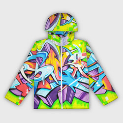 Ветровка с капюшоном женская Неоновая кислота, цвет: 3D-белый