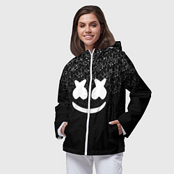 Ветровка с капюшоном женская Marshmello Black, цвет: 3D-белый — фото 2