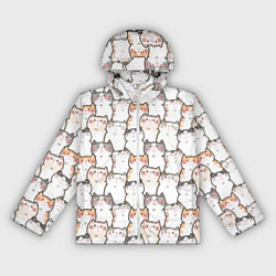 Ветровка с капюшоном женская Кошки котики коты, цвет: 3D-белый