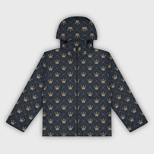 Женская ветровка Короны - паттерн / 3D-Черный – фото 1