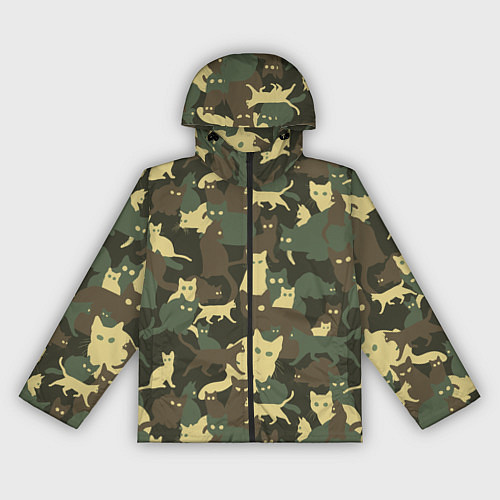 Женская ветровка Кошачий камуфляж / 3D-Черный – фото 1