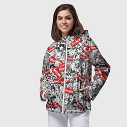 Ветровка с капюшоном женская Senpai x Ahegao, цвет: 3D-белый — фото 2