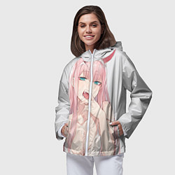 Ветровка с капюшоном женская Ahegao, цвет: 3D-белый — фото 2