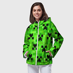 Ветровка с капюшоном женская MINECRAFT, цвет: 3D-белый — фото 2