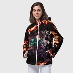 Ветровка с капюшоном женская KIMETSU NO YAIBA, цвет: 3D-белый — фото 2