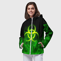 Ветровка с капюшоном женская BIOHAZARD, цвет: 3D-белый — фото 2