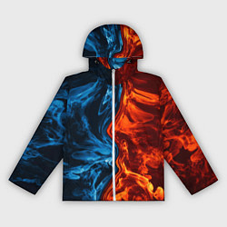 Ветровка с капюшоном женская Огонь и вода, цвет: 3D-белый
