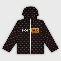 Ветровка с капюшоном женская PornHub, цвет: 3D-белый