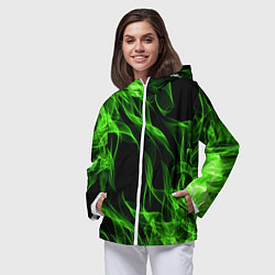 Ветровка с капюшоном женская TOXIC FLAME, цвет: 3D-белый — фото 2