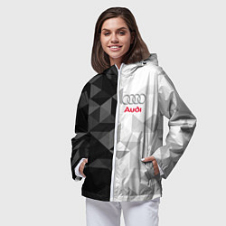 Ветровка с капюшоном женская AUDI, цвет: 3D-белый — фото 2