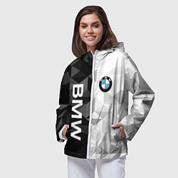 Ветровка с капюшоном женская BMW, цвет: 3D-белый — фото 2