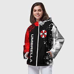 Ветровка с капюшоном женская UMBRELLA CORPORATION, цвет: 3D-белый — фото 2