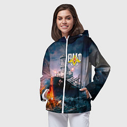 Ветровка с капюшоном женская ВМФ, цвет: 3D-белый — фото 2