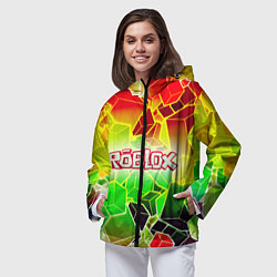 Ветровка с капюшоном женская Роблокс, цвет: 3D-черный — фото 2