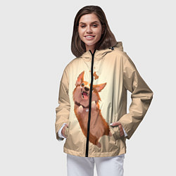 Ветровка с капюшоном женская КОРГИ, цвет: 3D-черный — фото 2