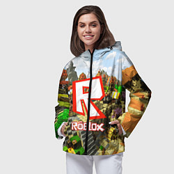 Ветровка с капюшоном женская ROBLOX, цвет: 3D-черный — фото 2