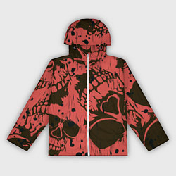 Ветровка с капюшоном женская Черепа, цвет: 3D-белый