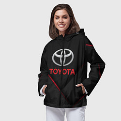 Ветровка с капюшоном женская TOYOTA, цвет: 3D-черный — фото 2