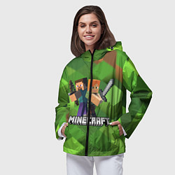 Ветровка с капюшоном женская MINECRAFT, цвет: 3D-черный — фото 2