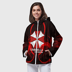 Ветровка с капюшоном женская Umbrella Corp, цвет: 3D-белый — фото 2