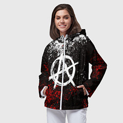 Ветровка с капюшоном женская АНАРХИЯ, цвет: 3D-белый — фото 2