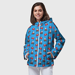 Ветровка с капюшоном женская Поросенок Пётр, цвет: 3D-белый — фото 2