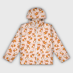 Ветровка с капюшоном женская Корги, цвет: 3D-белый