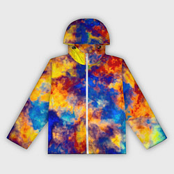 Ветровка с капюшоном женская Огненно-синий полутон, цвет: 3D-белый