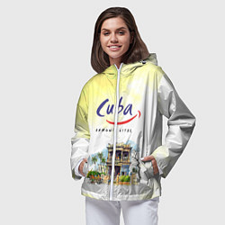 Ветровка с капюшоном женская Куба, цвет: 3D-белый — фото 2