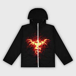 Ветровка с капюшоном женская Огненный Дракон, цвет: 3D-белый