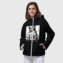 Ветровка с капюшоном женская Невероятные приключения джоджо, цвет: 3D-белый — фото 2