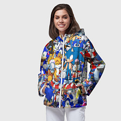 Ветровка с капюшоном женская SONIC PATTERN, цвет: 3D-белый — фото 2