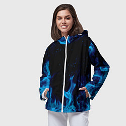 Ветровка с капюшоном женская СИНИЙ ОГОНЬ, цвет: 3D-белый — фото 2