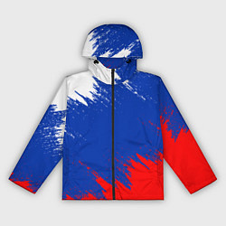 Ветровка с капюшоном женская РОССИЯ ТРИКОЛОР, цвет: 3D-черный