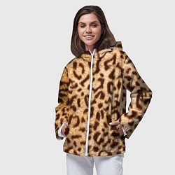 Ветровка с капюшоном женская Леопард, цвет: 3D-белый — фото 2