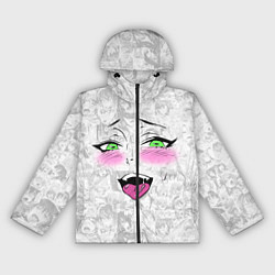 Ветровка с капюшоном женская Ахегао, цвет: 3D-черный